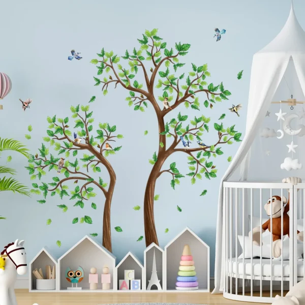 Living Room 3D Green Tree Wall Sticker 2