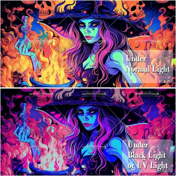 Blacklight Witch Tapestry - Pimwick 4