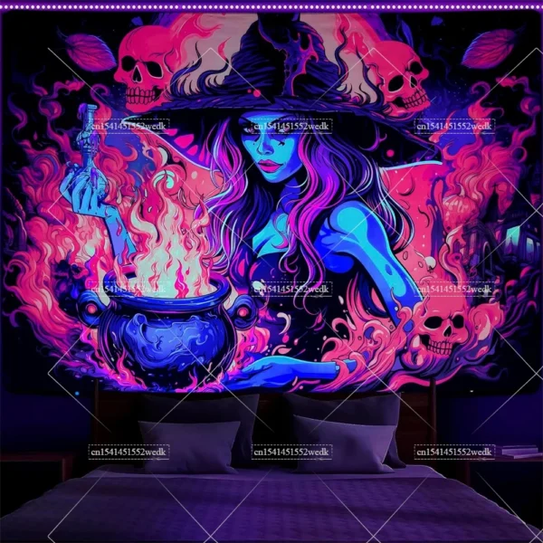 Blacklight Witch Tapestry - Pimwick 1