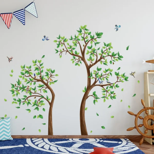 Living Room 3D Green Tree Wall Sticker 3