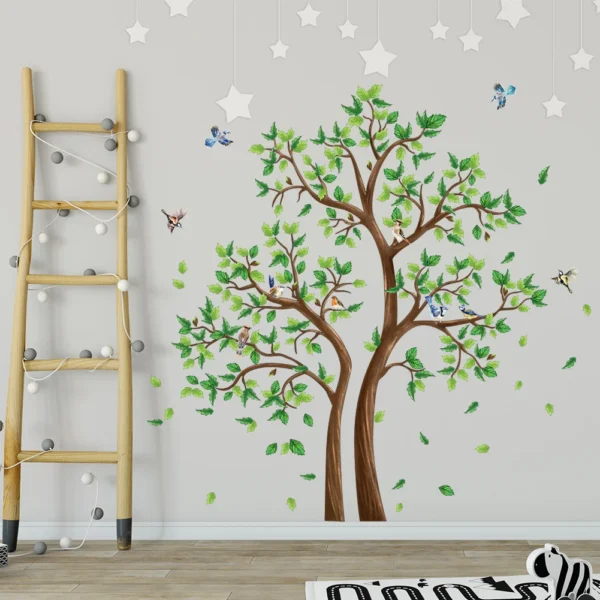 Living Room 3D Green Tree Wall Sticker 5