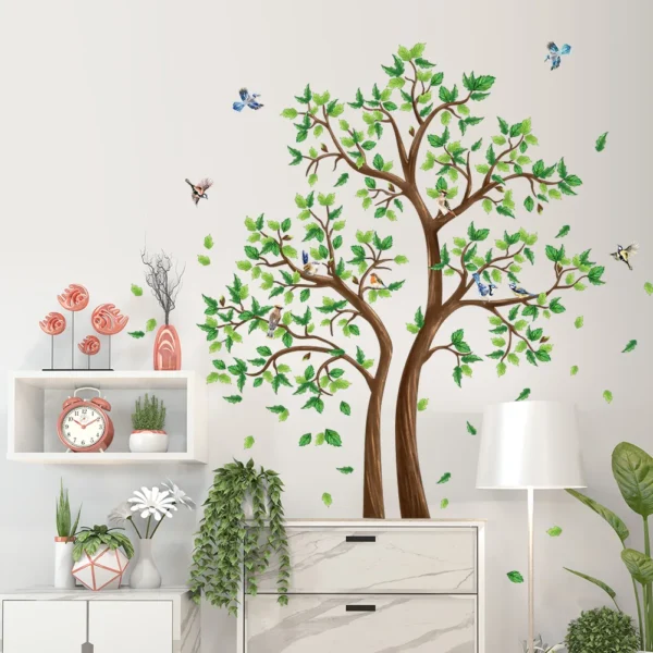 Living Room 3D Green Tree Wall Sticker 1