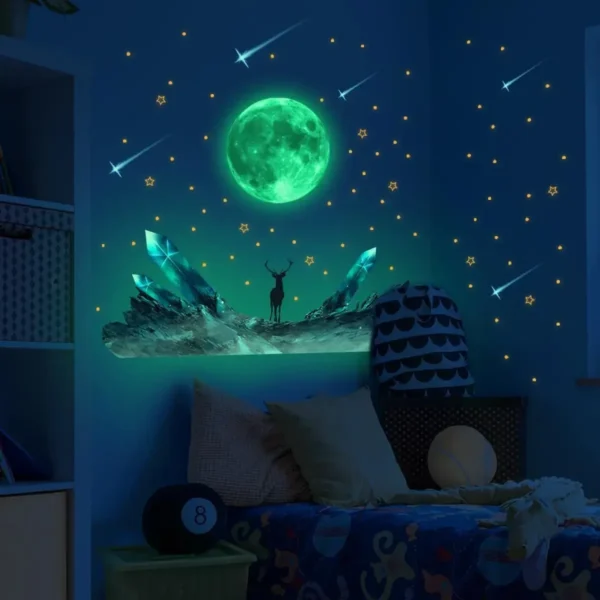 Glow In The Dark Luminous Moon Wall Sticker 4