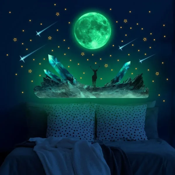 Glow In The Dark Luminous Moon Wall Sticker 5