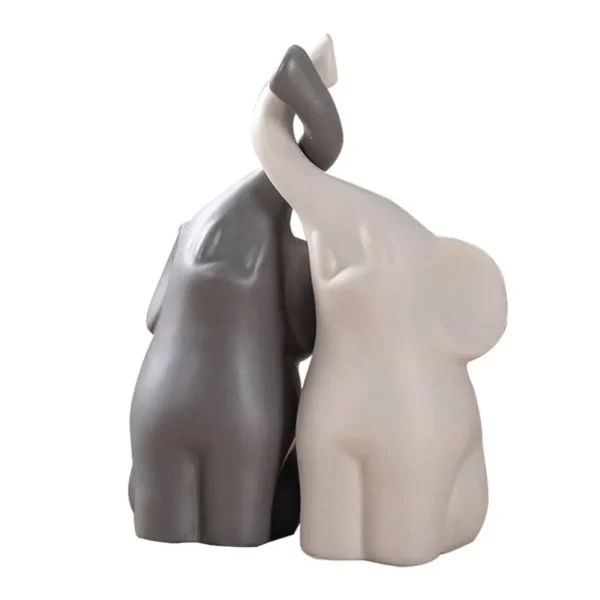 2pcs Ceramic Elephant Figurines 6