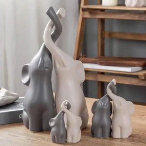 2pcs Ceramic Elephant Figurines 1