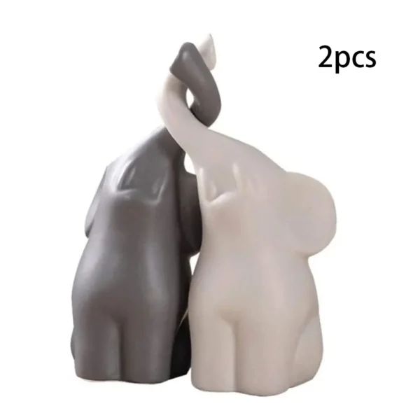 2pcs Ceramic Elephant Figurines 2